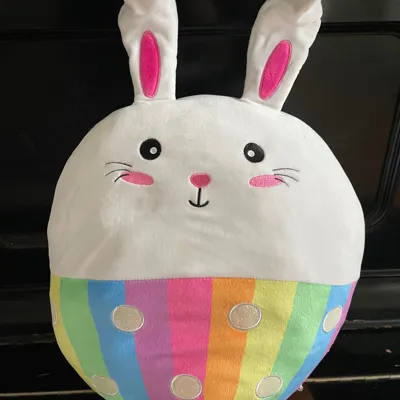 Cute Rainbow Bunny Plush Pillow 🐰🌈